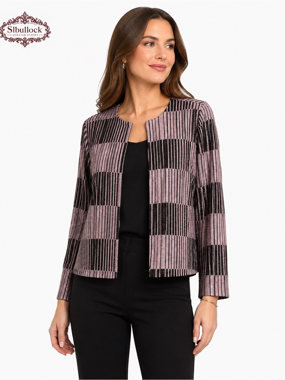E9 XSCAPE Petite Metallic Bolero Jacket Size Large NWT Made in USA